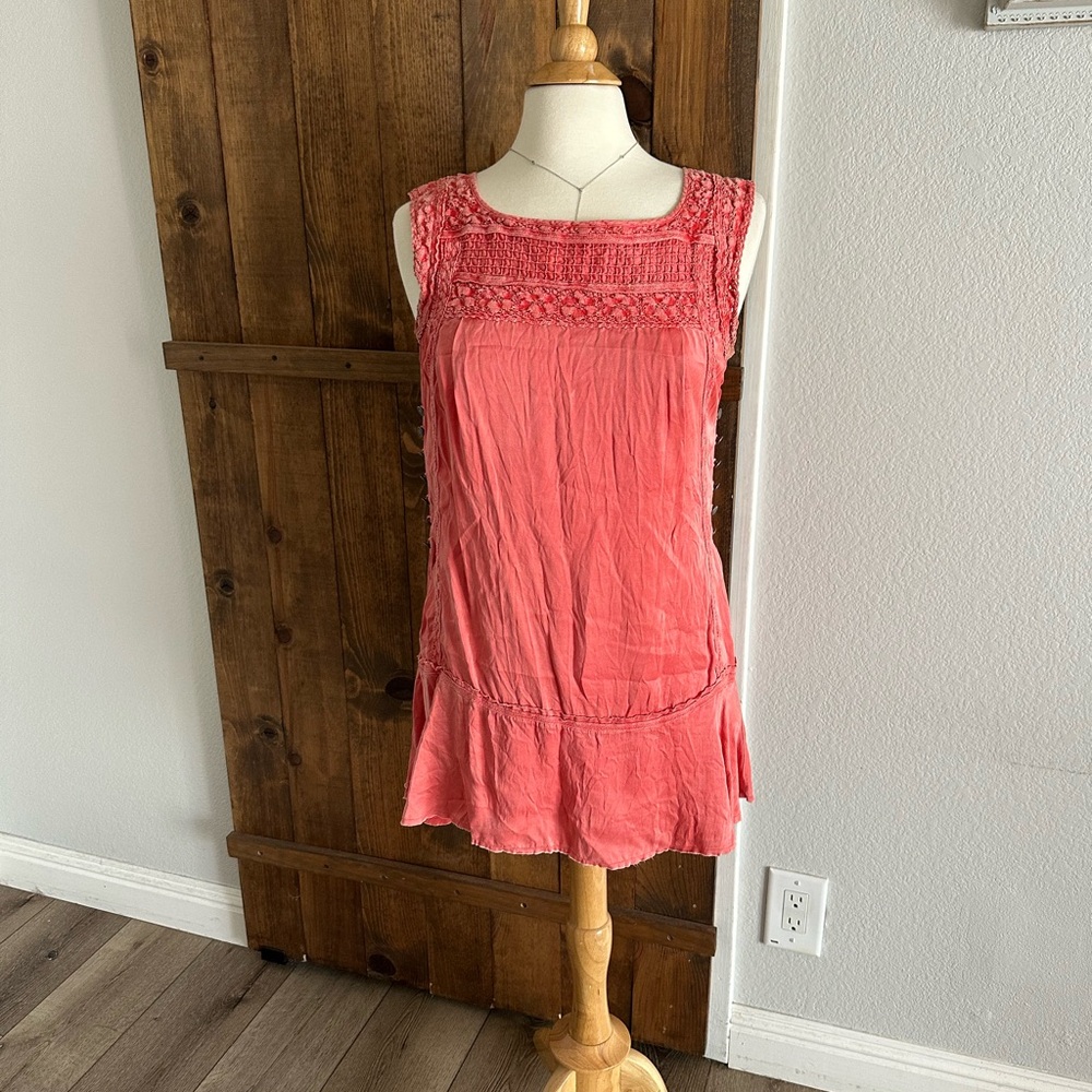 Free People Coral Tunic Top